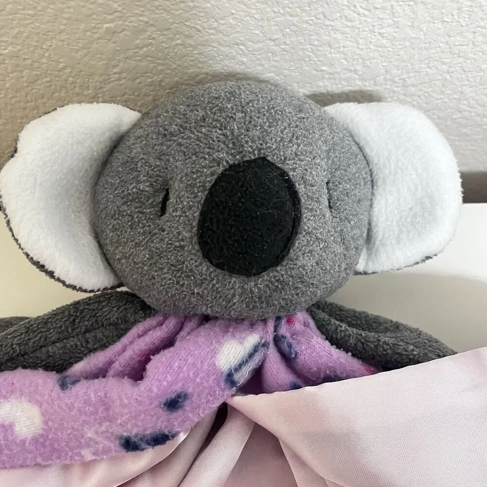 Cuddly Creations Koala Bear Security Blanket Lovey Lovie Purple Hearts Australia